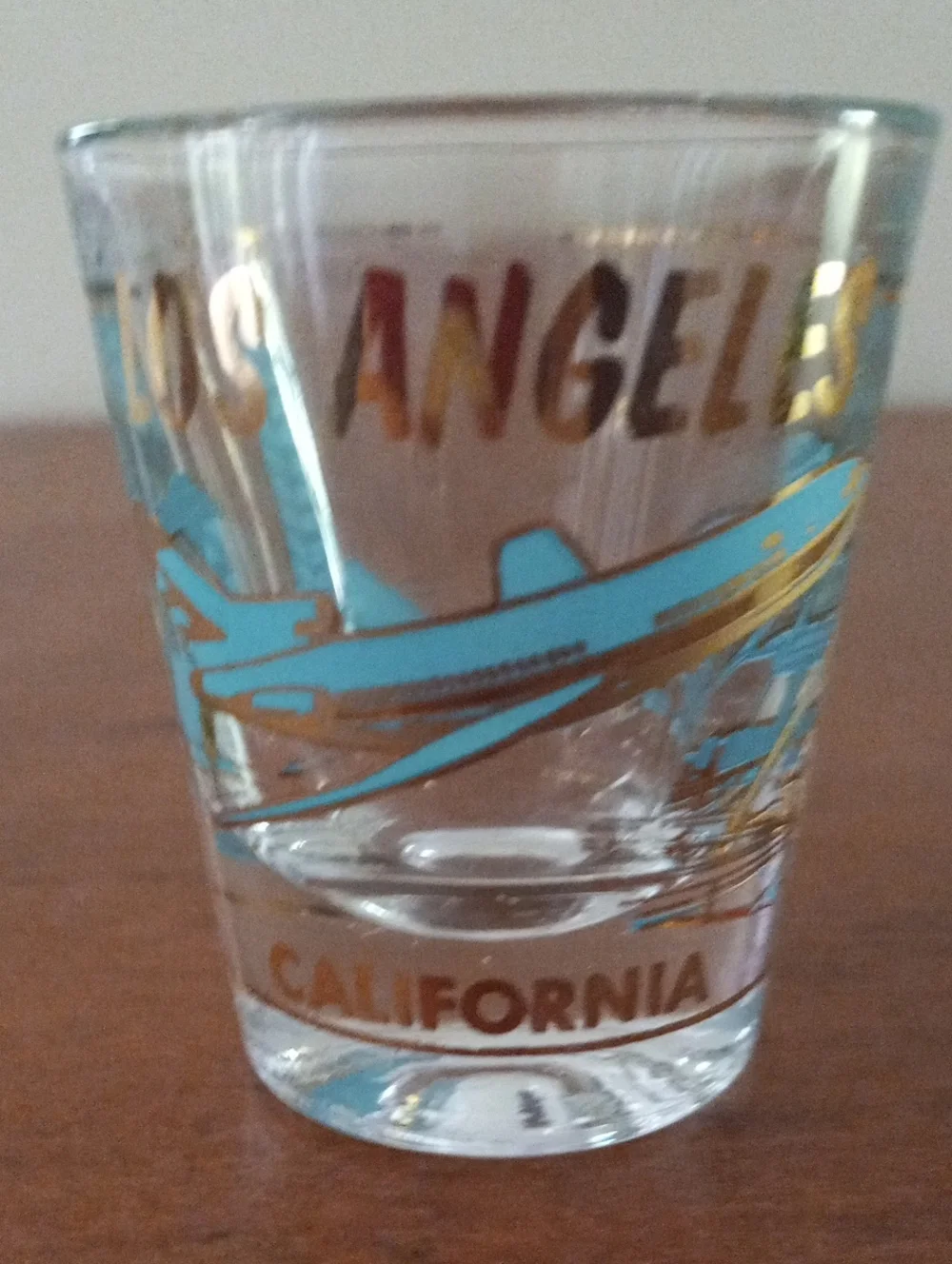1960s Los Angeles LAX Jet Airplane Souvenir Shot Glass MCM
